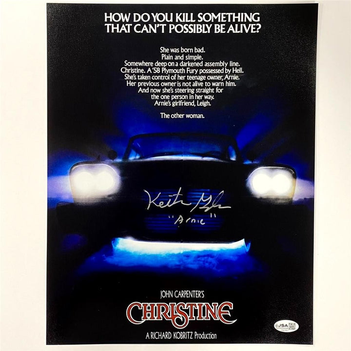 Keith Gordon signed "Arnie" Christine 11x14 Movie Poster Photo autograph ~ JSA