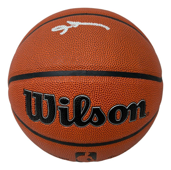 Allen Iverson 76ers Signed Wilson NBA I/O Replica Basketball JSA QR
