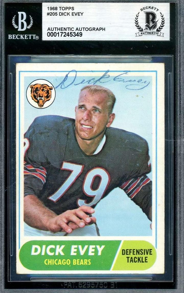 Dick Evey Beckett BAS Signed 1968 Topps Autograph