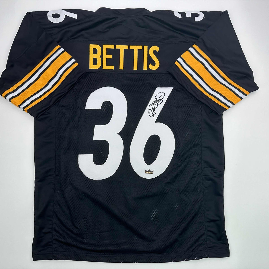 Facsimile Autographed Jerome Bettis Pittsburgh Black Reprint Jersey Size Mens XL