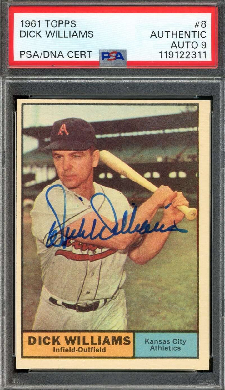 Dick Williams Mint 9 PSA DNA Signed 1961 Topps Autograph