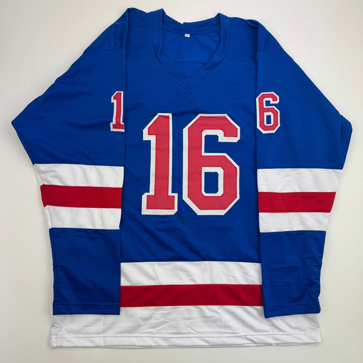 Autographed/Signed Vincent Trocheck New York Blue Hockey Jersey JSA COA