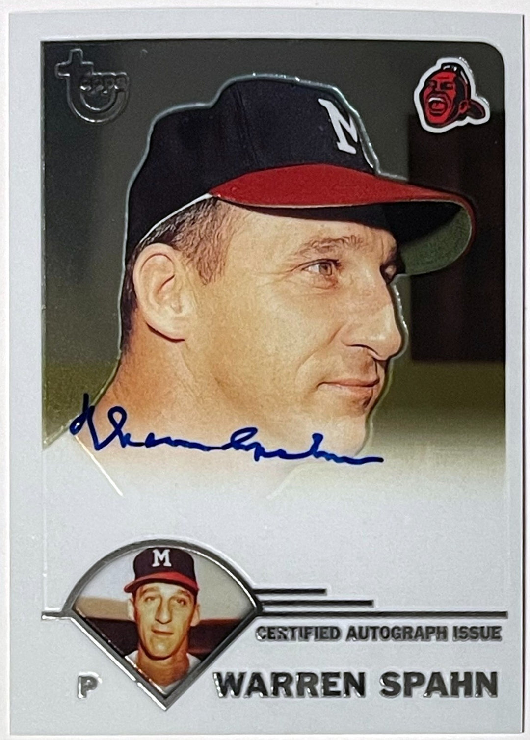 Warren Spahn signed 2003 Topps Retired Signature Certified On Card Auto #TA-WS