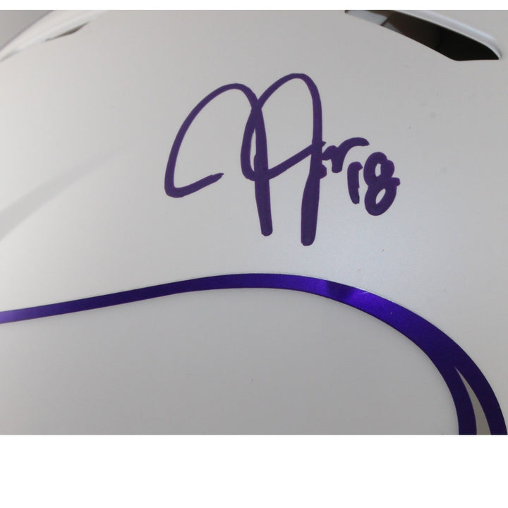 Justin Jefferson Autographed Minnesota Vikings Pro 2024 ALT Helmet Beckett 57902