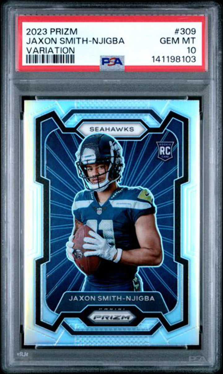 Graded 2023 Panini Prizm Jaxon Smith-Njigba #309 Variation Rookie RC Card PSA 10