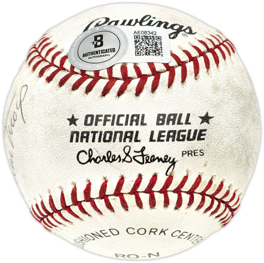 Willie Mays Signed Feeney NL Baseball Giants To Jack Best Vintage Sig Beckett