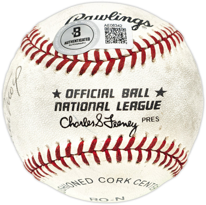Willie Mays Signed Feeney NL Baseball Giants To Jack Best Vintage Sig Beckett