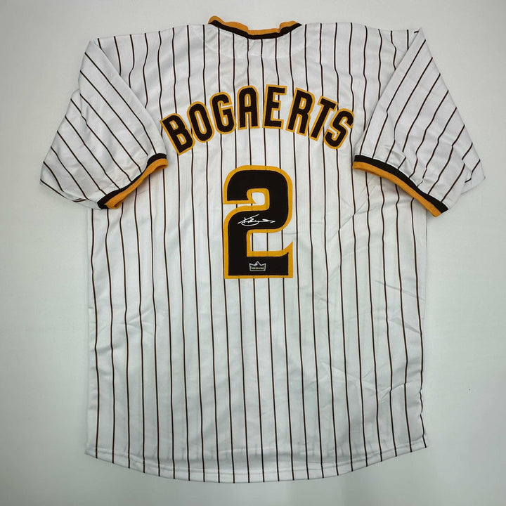 Facsimile Autographed Xander Bogaerts San Diego Pinstripe Reprint Jersey Mens XL