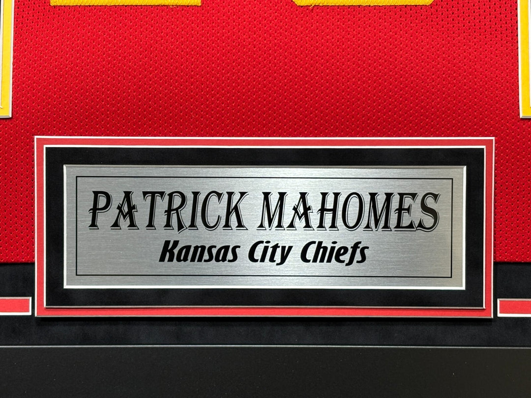 Patrick Mahomes Autographed Kansas City Chiefs Red Jersey Framed JSA Signed Home