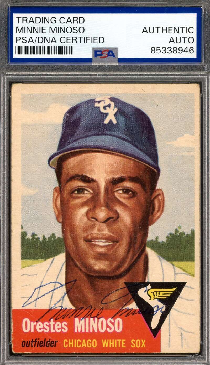 Minnie Minoso PSA DNA Vintage Signed 1953 Topps Autograph