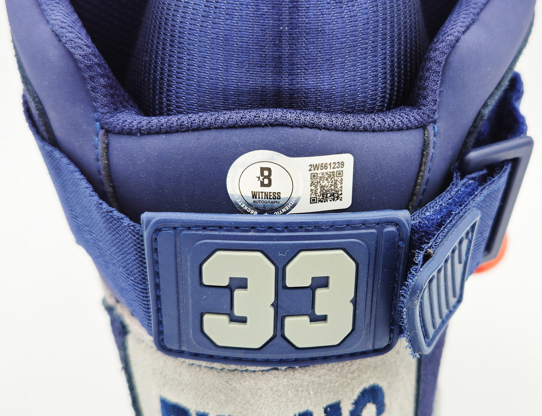 Patrick Ewing Auto Navy Athletics 33 HI OG Shoe Georgetown Hoyas Size 13 BAS