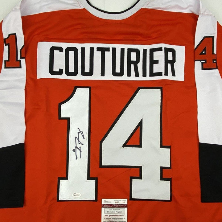 Autographed/Signed SEAN COUTURIER Philadelphia Orange Jersey JSA COA Auto