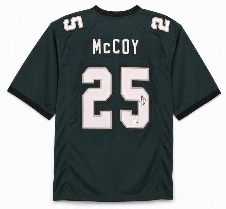 Philadelphia Eagles LeSean McCoy Signed Green Jersey Beckett BAS Witness