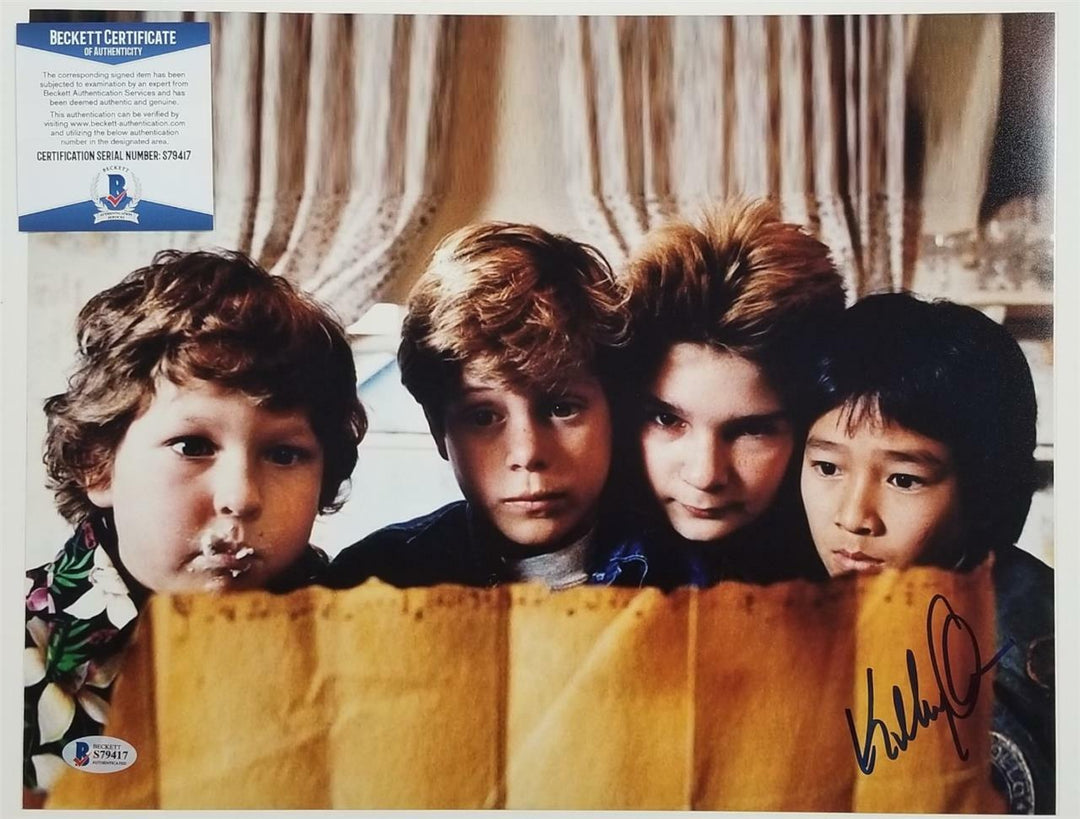 Jonathan Ke Quan signed Goonies 11x14 Photo "Data" Autograph B ~ Beckett BAS COA