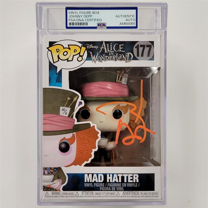 Johnny Depp signed Alice Mad Hatter Funko Pop Figure 177 autograph PSA Encap