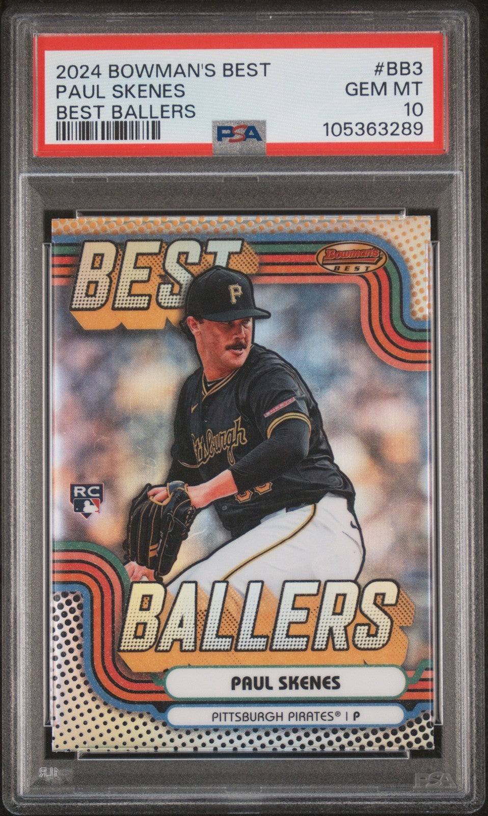Graded 2024 Bowmans Best Paul Skenes #BB3 Best Ballers RC Card PSA 10