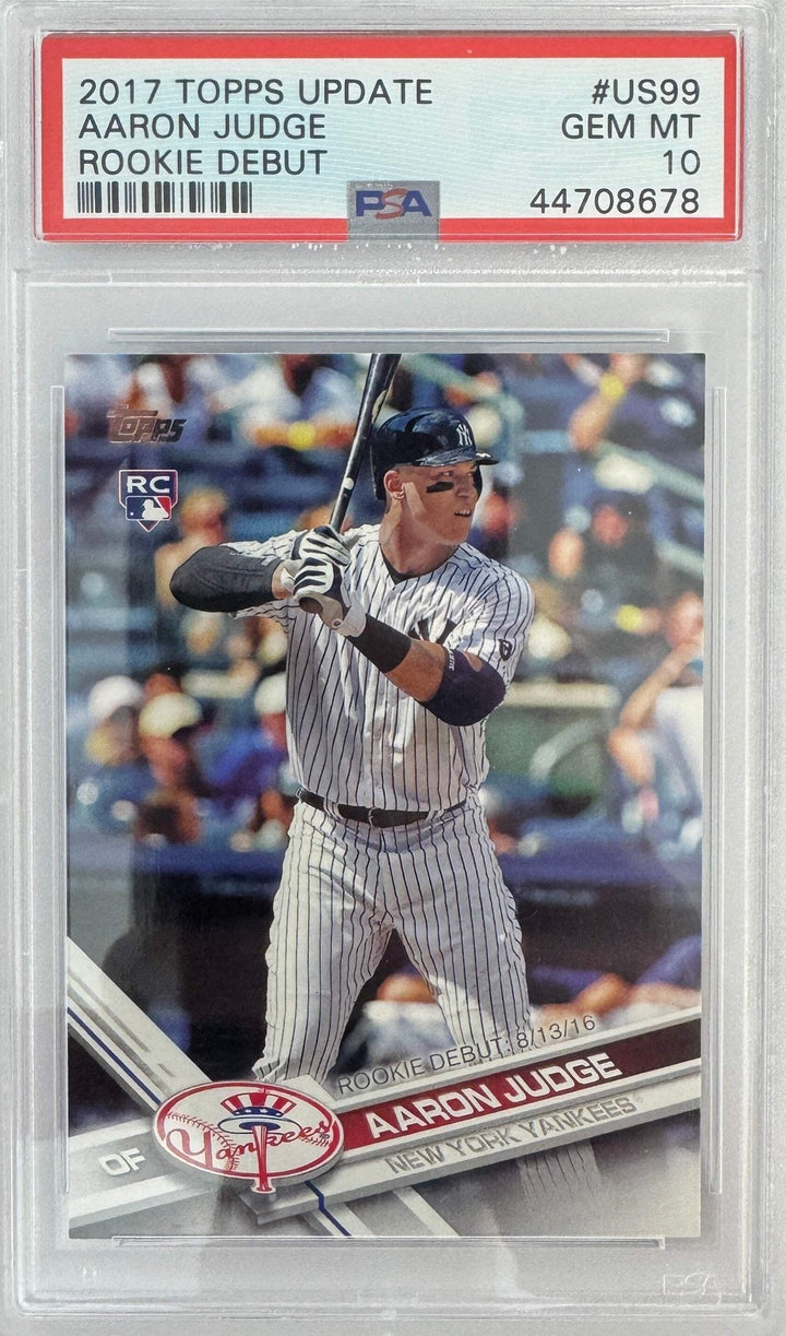 Graded 2017 Topps Update Aaron Judge #US99 Rookie Debut RC Card PSA 10 Gem Mint