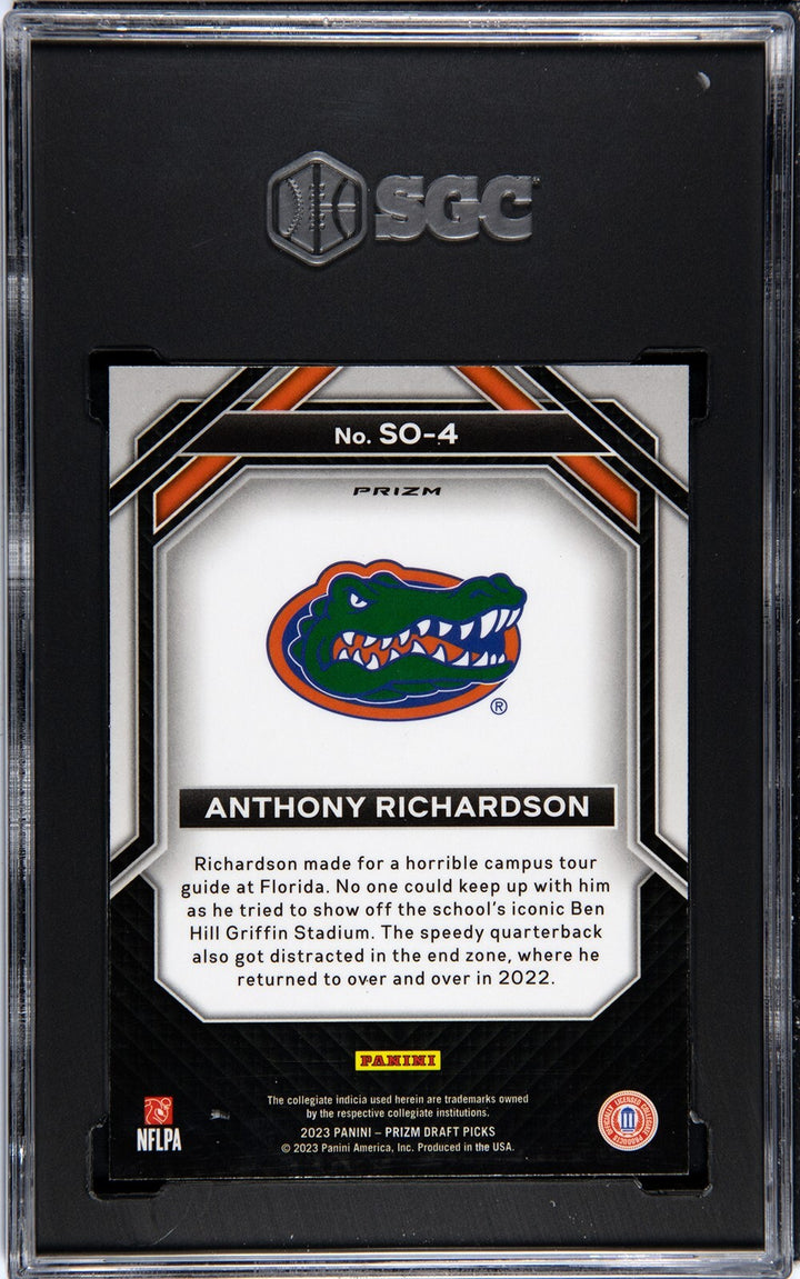 Anthony Richardson 2023 Panini Prizm DP SO Gold Ice Rookie Card- SGC Graded 9 MT