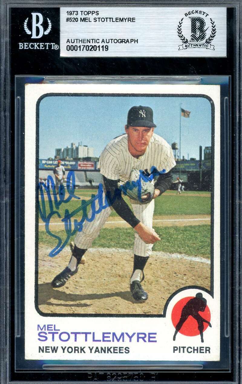 Mel Stottlemyre Beckett BAS Signed 1973 Topps Autograph