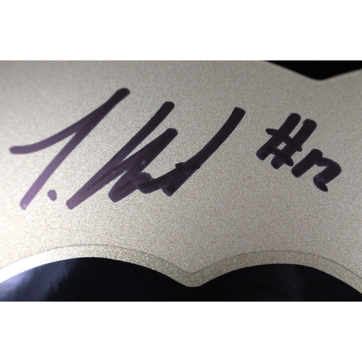 Travis Hunter Autographed Colorado Buffaloes F/S Gold Helmet Beckett W 53366