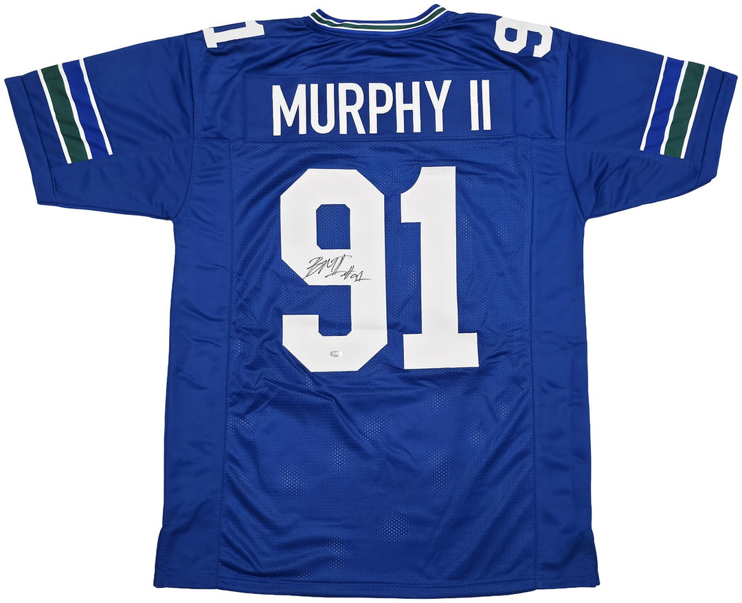 Seattle Seahawks Byron Murphy II Signed Blue Throwback Jersey MCS Holo