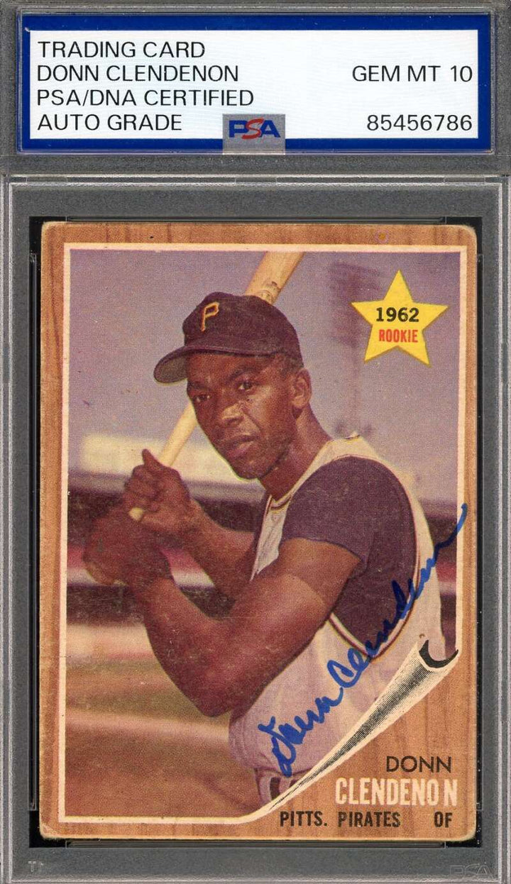 Donn Clendenon Gem Mint 10 PSA DNA Signed 1962 Topps Rookie Autograph