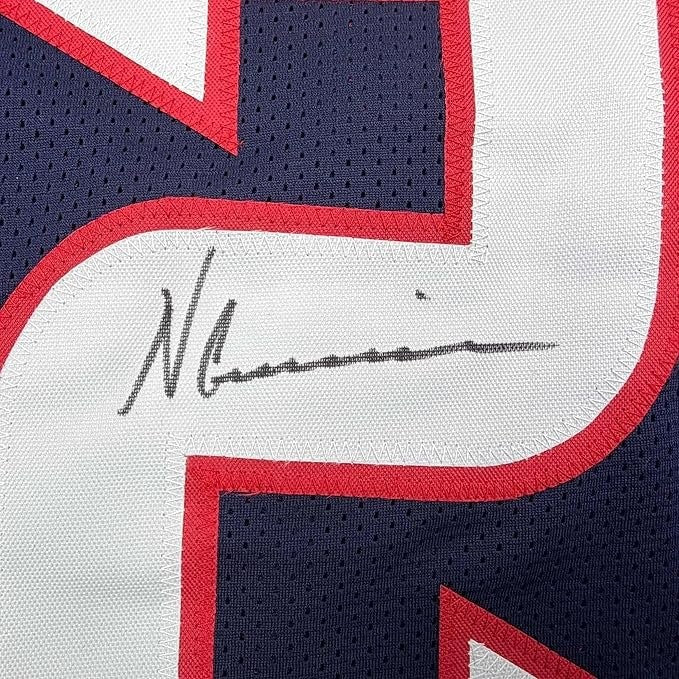 Framed Signed Nico Collins 35x39 Houston Blue Rookie Jersey JSA COA