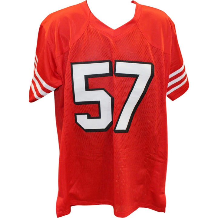 Dre Greenlaw Autographed Pro Style Sz XL Red Jersey Beckett Witness 57289