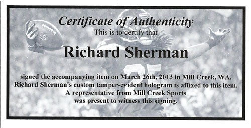 Richard Sherman & Malcolm Smith Signed 8x10 Photo Seahawks RS Holo & MCS Holo