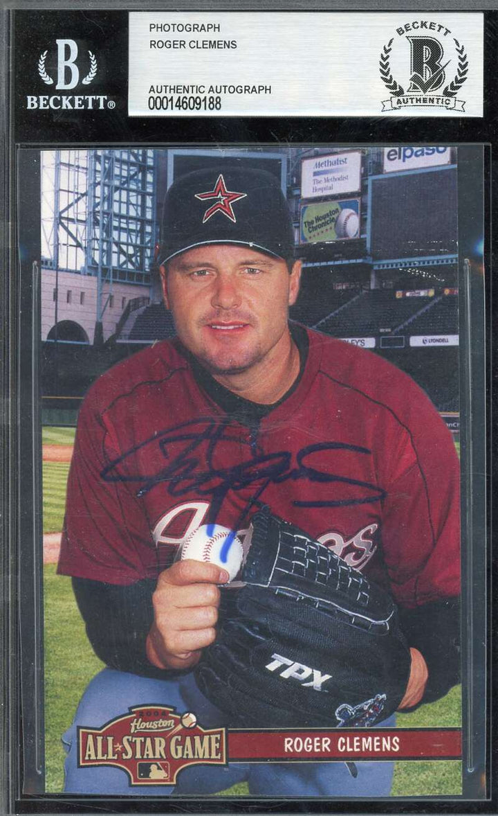 Roger Clemens Beckett BAS Signed 2004 All Star Game Photo Autograph