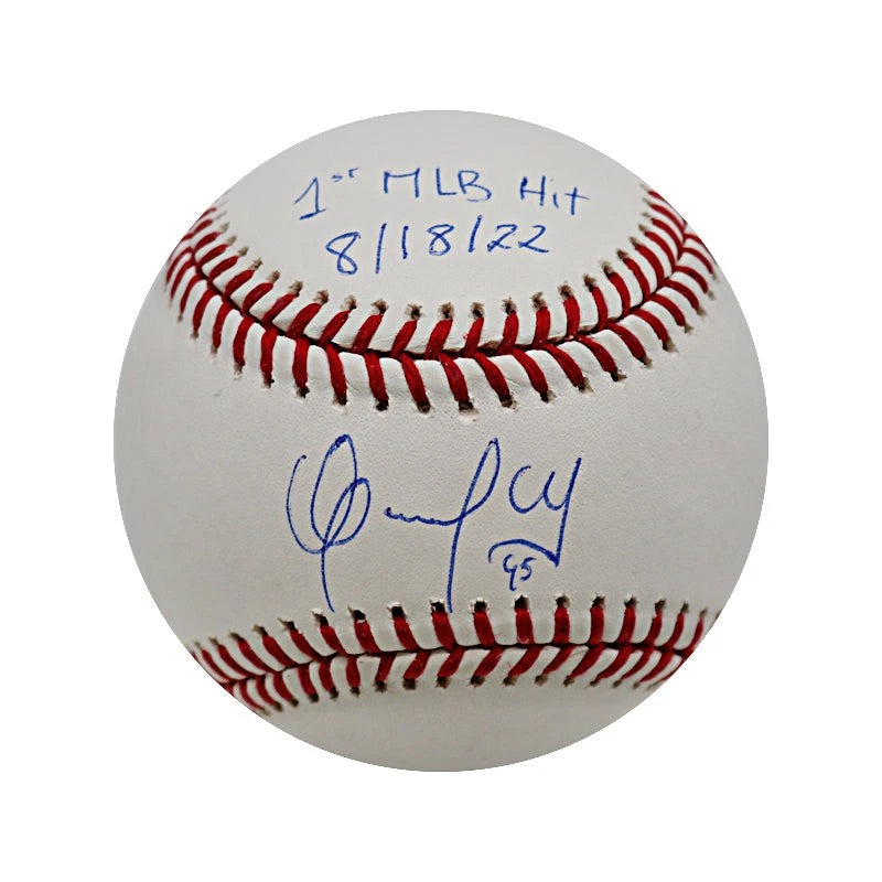 Oswaldo Cabrera New York Yankees Autographed Signed Inscribed "1st MLB Hit 8/18/22" OMLB Baseball (CX Auth)