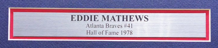 Eddie Mathews Autographed Framed Mitchell & Ness Jersey Braves Beckett BK44626