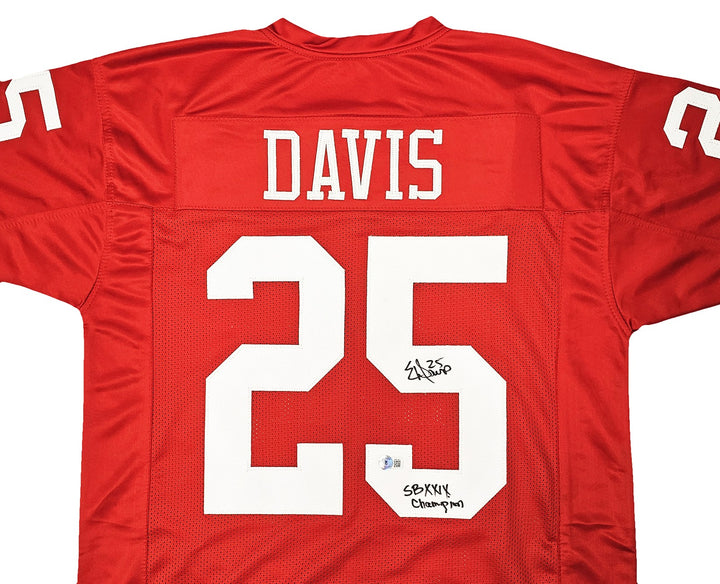 San Francisco 49ers Eric Davis Signed Red Jersey "SB XXIX Champion" Beckett
