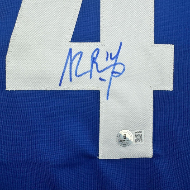 Autographed/Signed Alexandre Alex Burrows Vancouver Blue Jersey Beckett COA