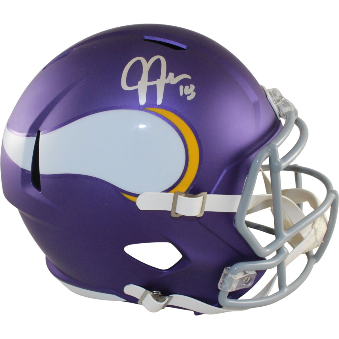 Justin Jefferson Autographed Minnesota Vikings F/S Helmet Beckett Witness 57904