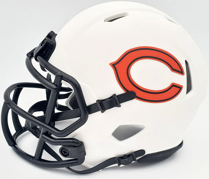 Justin Fields Auto Bears Lunar Eclipse White Speed Mini Helmet Beckett #WL62754