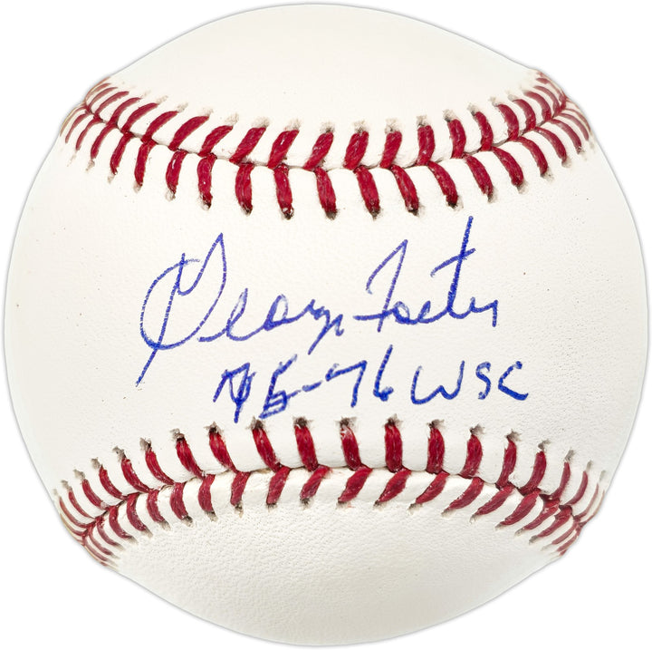 George Foster Signed MLB Baseball Reds "75-76 WSC" Beckett Wit #W991194