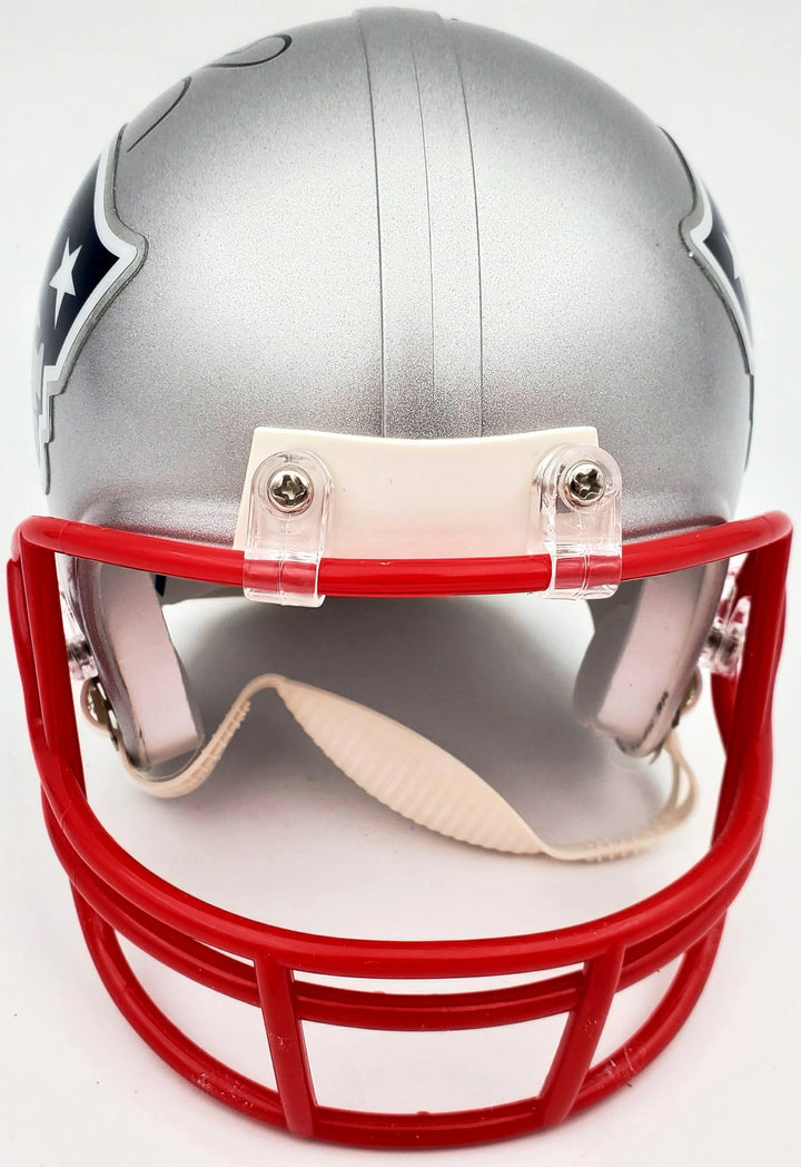 Deion Branch Autographed Signed New England Patriots Silver Mini Helmet Beckett