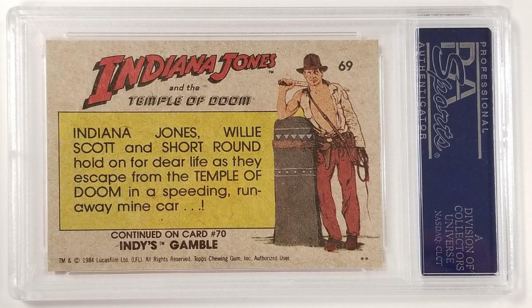 Jonathan Ke Quan signed 1984 Topps Indiana Jones #69 Breaking Free! Card ~ PSA