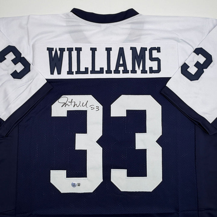 Autographed/Signed Javonte Williams Dallas Thanksgiving Jersey Beckett COA