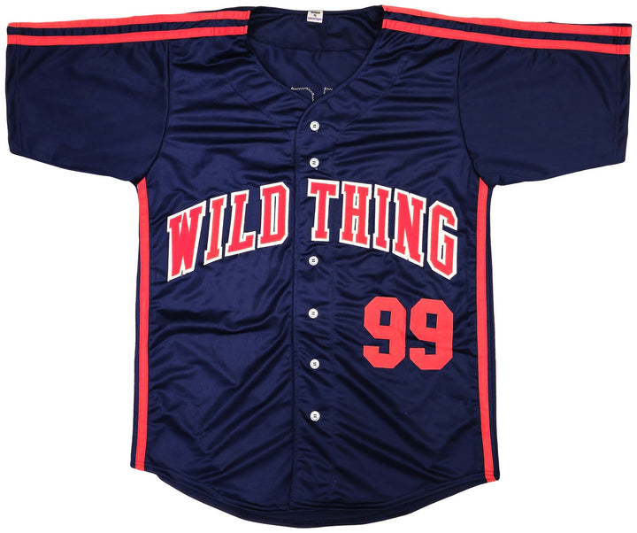 Charlie Sheen Auto Navy Jersey Major League Ricky Wild Thing Vaughn Beckett Wit