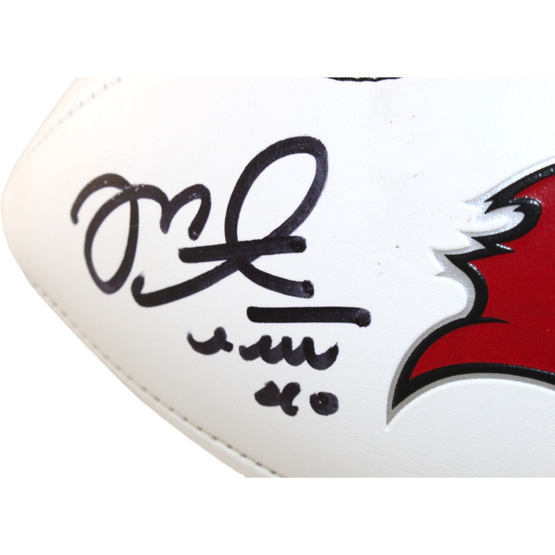 Mike Alstott Signed Tampa Bay Buccaneers Logo Football A Train Beckett 54296