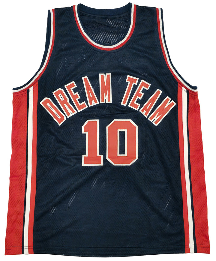 Team USA Clyde Drexler Autographed Signed Blue Jersey JSA