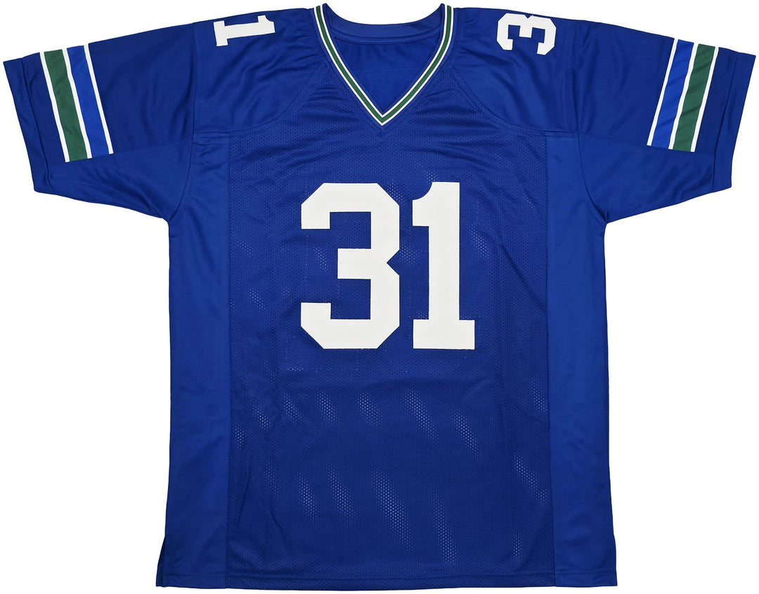 Seattle Seahawks Kam Chancellor Signed Blue Throwback Jersey Beckett Witness