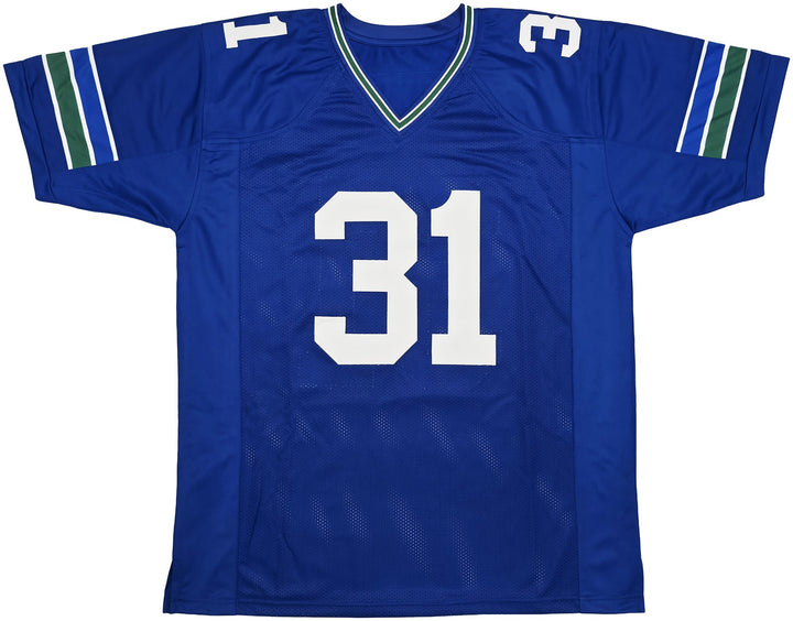 Seattle Seahawks Kam Chancellor Signed Blue Throwback Jersey Beckett Witness