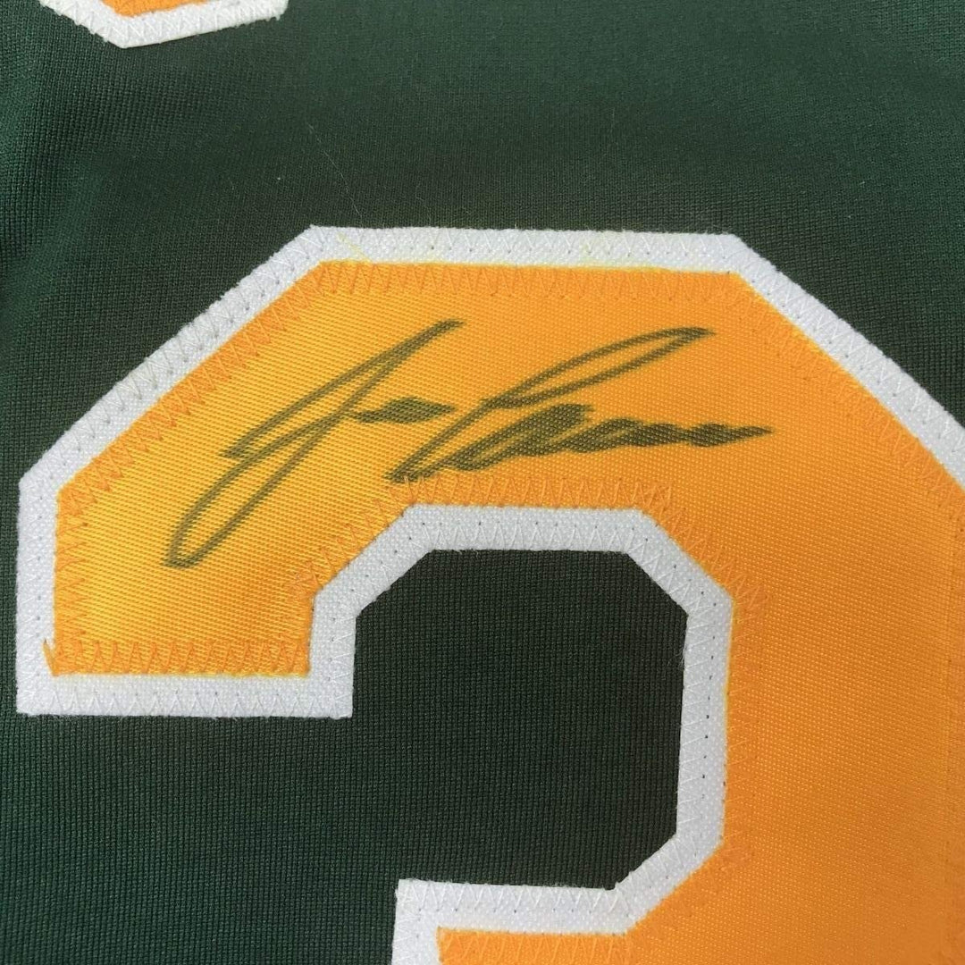 FRAMED Signed JOSE CANSECO 35x39 Oakland Dark Green Jersey JSA COA