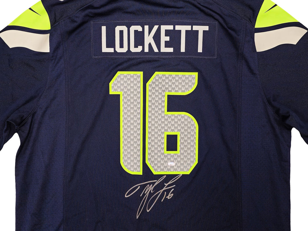 Seahawks Tyler Lockett Signed Blue Nike On Field Jersey Size XXL MCS Holo