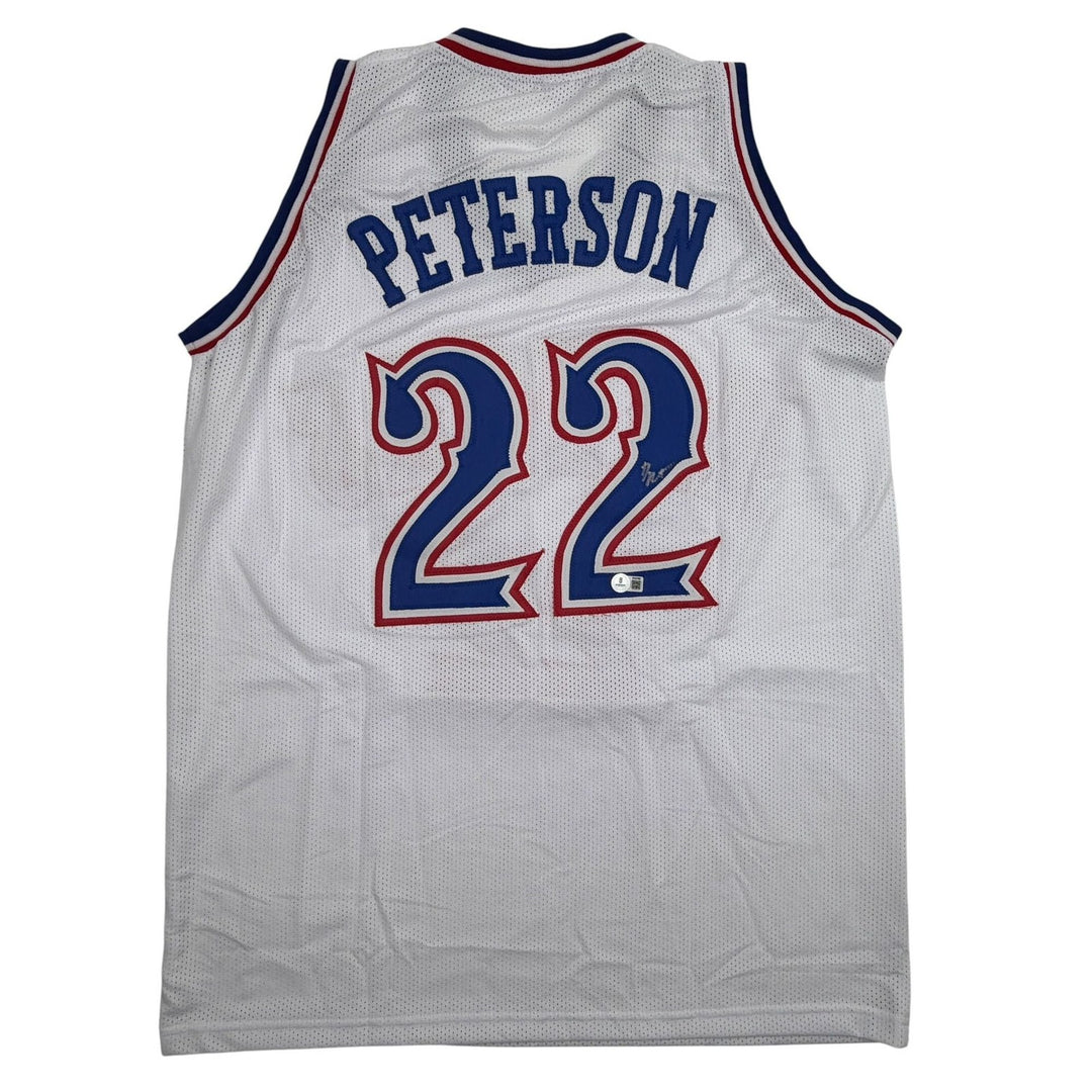 Autographed/Signed Darryn Peterson Kansas White College Jersey Beckett COA