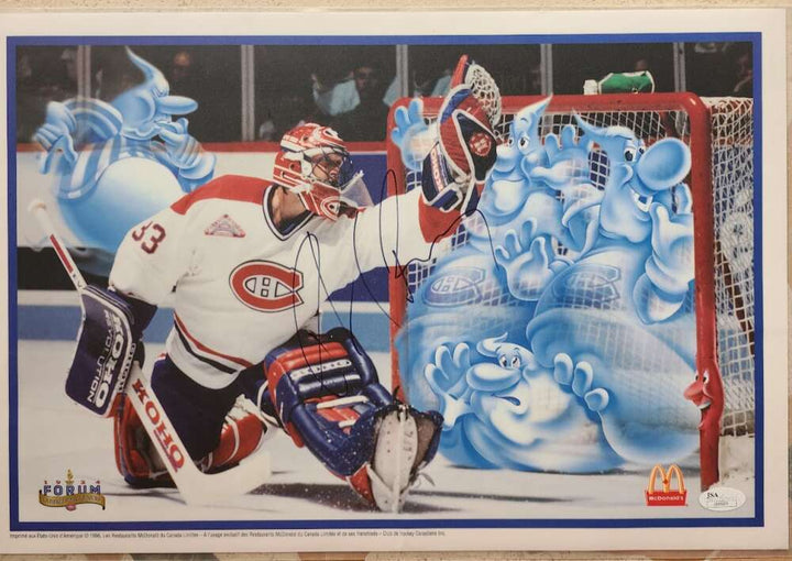 Patrick Roy JSA Autograph Rare 12x17 1996 McDonalds Placemat Canadians