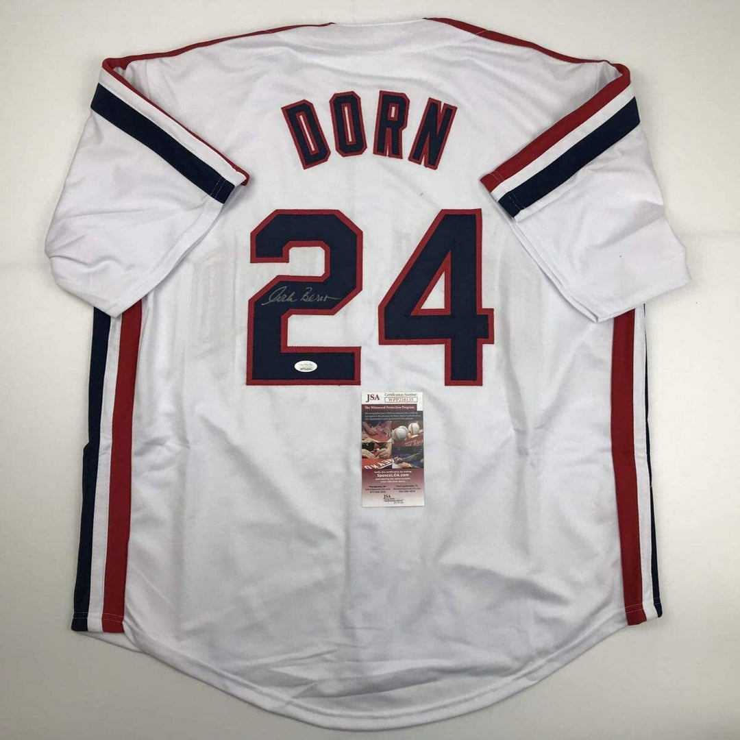 Autographed/Signed CORBIN BERNSEN Roger Dorn Major League Movie Jersey JSA COA